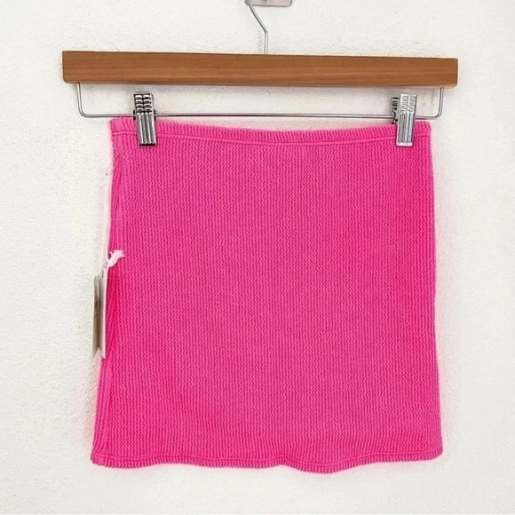 NWT Good American Bright Pink Always Fit Swim Mini Skirt, Size XXS-XS (1) - Picture 5 of 9